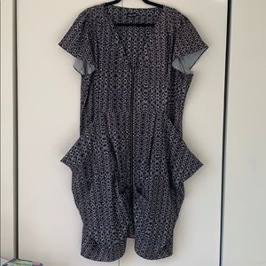 City Chic XL graphic print zip-up pocket dress